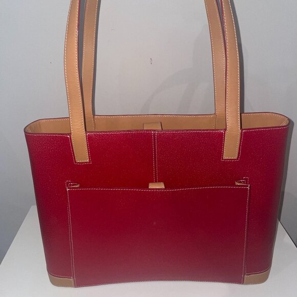 Tusk Red and Tan Tote Bag - Picture 1 of 5